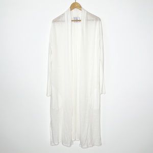 Sarah Liller (SLSF) Linen Blend Open Front Cardigan Sweater